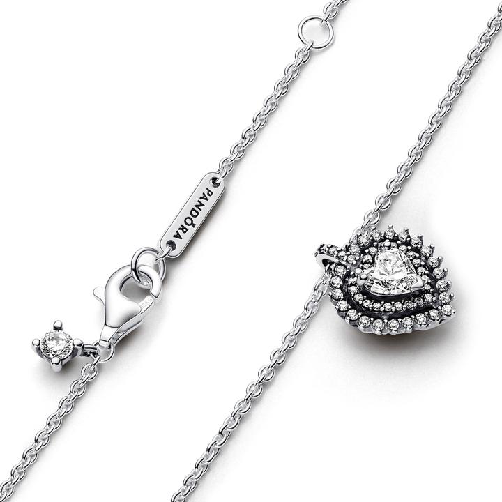 Produktbild Pandora Funkelnder Herz Strahlenkranz Halskette (Silber 925, 45 cm)