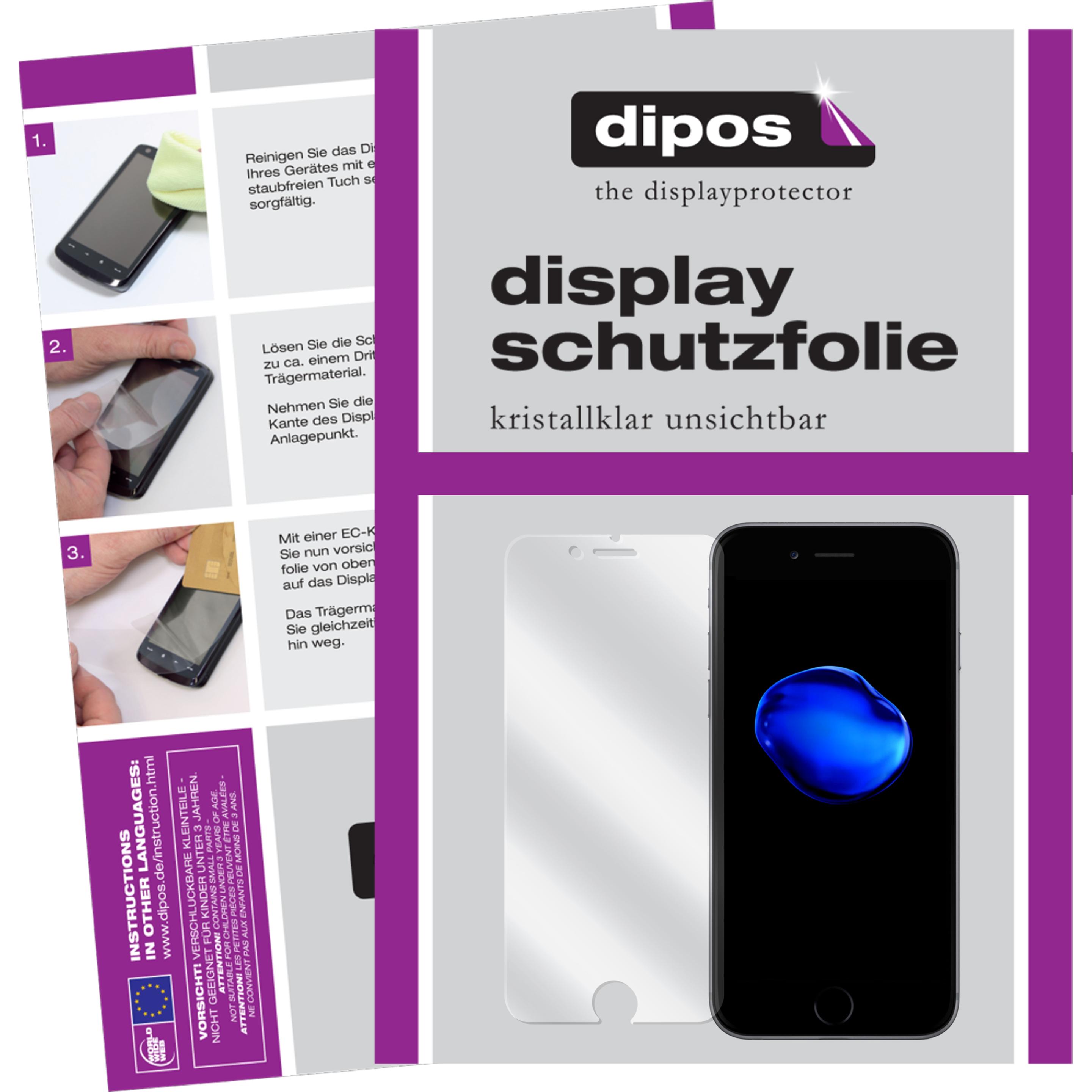 Dipos Displayschutzfolie Crystalclear (2 Stück, Apple iPhone 7), Smartphone Schutzfolie, Transparent
