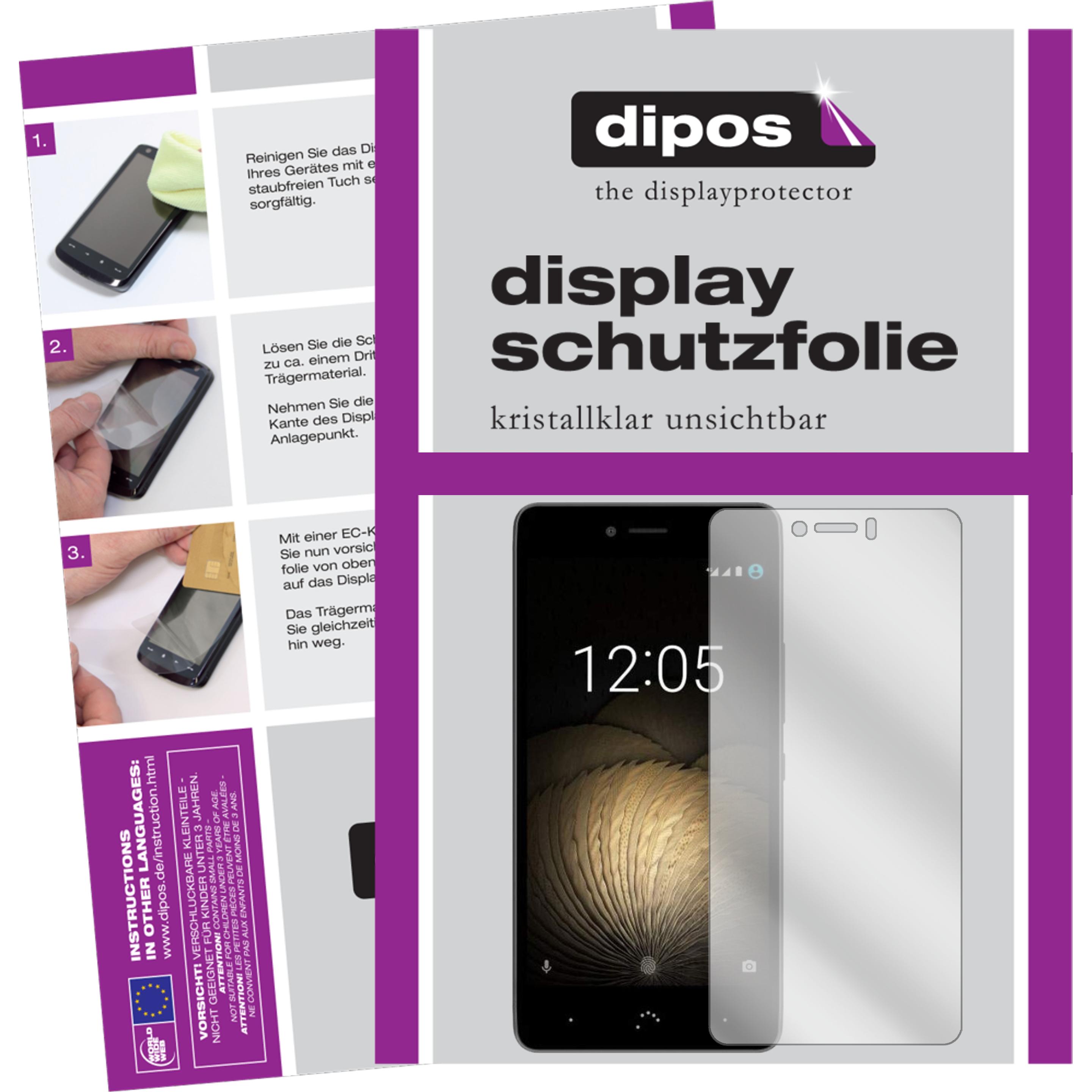 Dipos Displayschutzfolie Crystalclear (6 Stück, BQ Aquaris U Lite), Smartphone Schutzfolie, Transparent