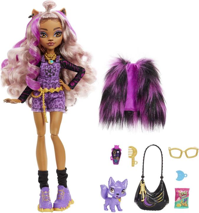 Productafbeelding Monster High Clawdeen Wolf pop met huisdier en accessoires