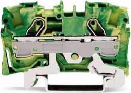 Produktbild Wago DIN-Schienenklemme 2 x 6 mm2 grün/gelb