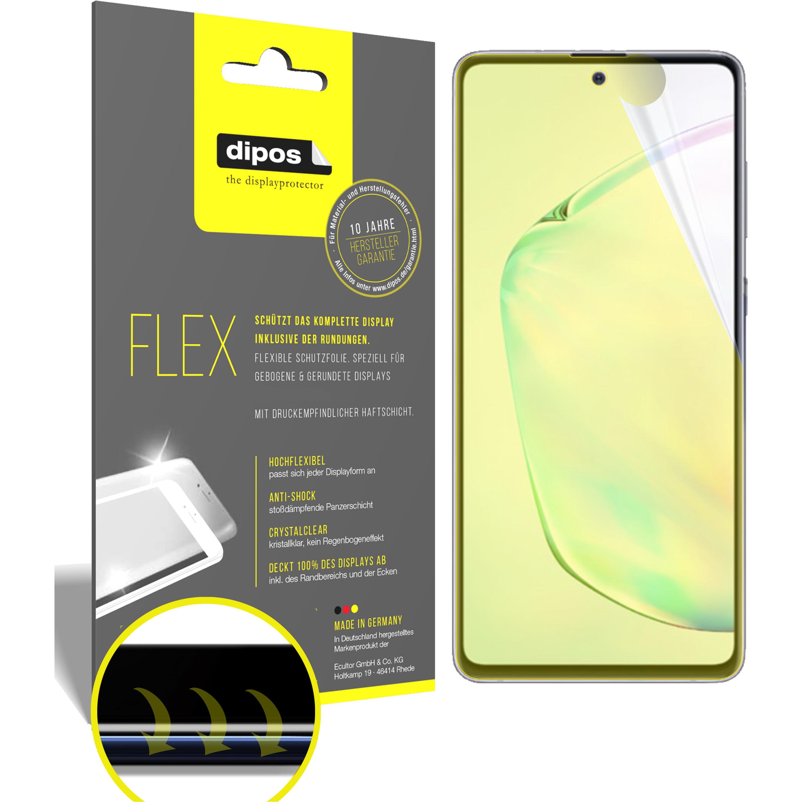 Dipos Displayschutzfolie Full-Cover 3D (3 Stück, Samsung Galaxy Note 10 Lite), Smartphone Schutzfolie, Transparent