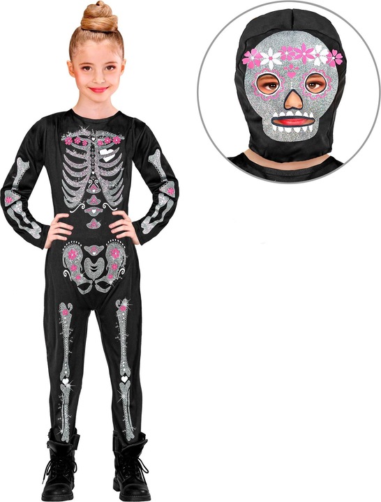 Image du produit Widmann Costume de squelette scintillant pour enfants (116)