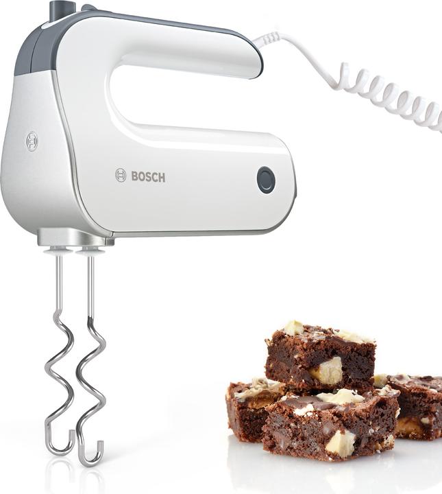 Produktbild Bosch Hausgeräte Hand Mixer MFQ4840 Styline Premium 575 W, Number of speeds 5, Turbo mode, White/Silver (575 W)