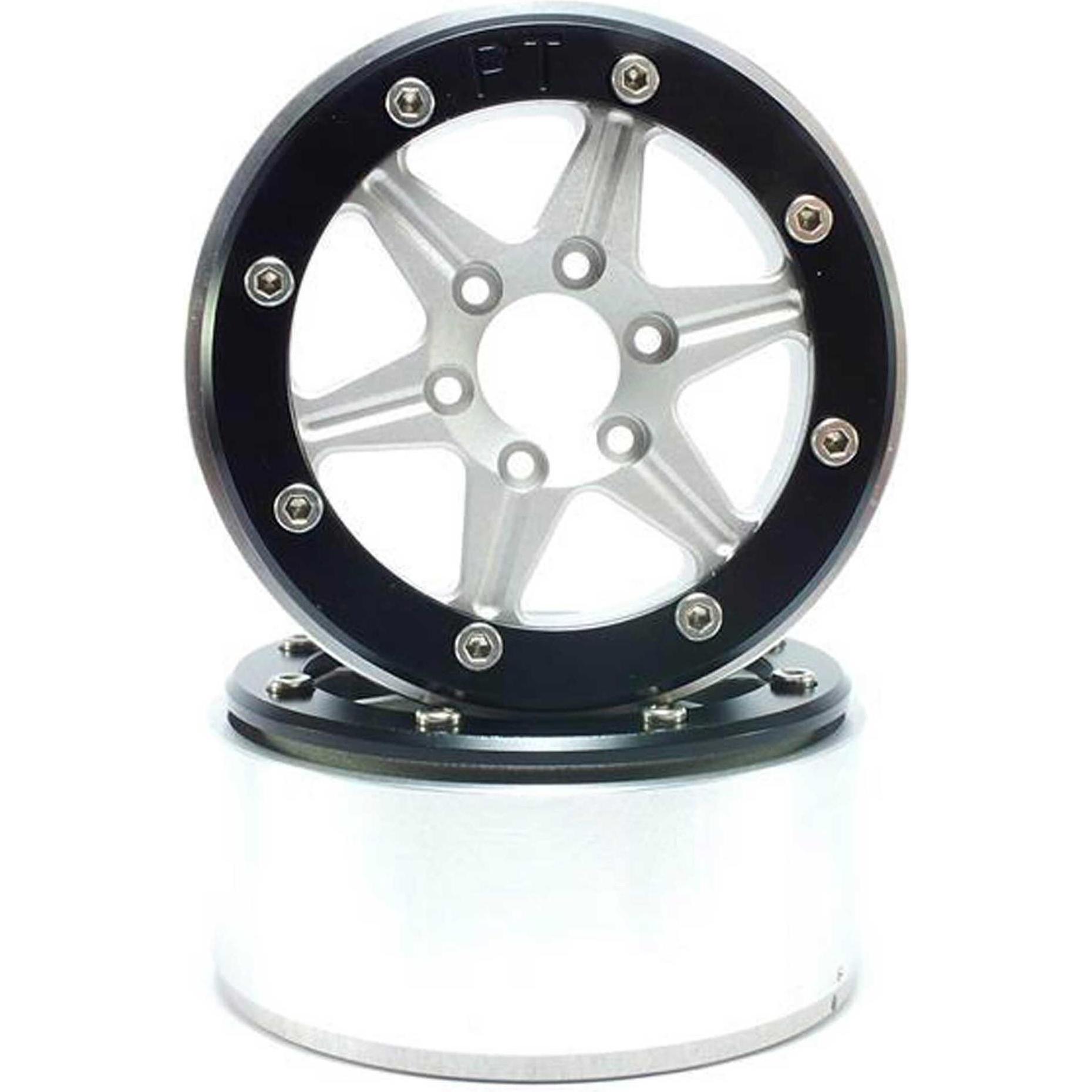 Metsafil beadlock wheels sixstar silber/schwarz 1.9 (2 st.) ohne radnabe