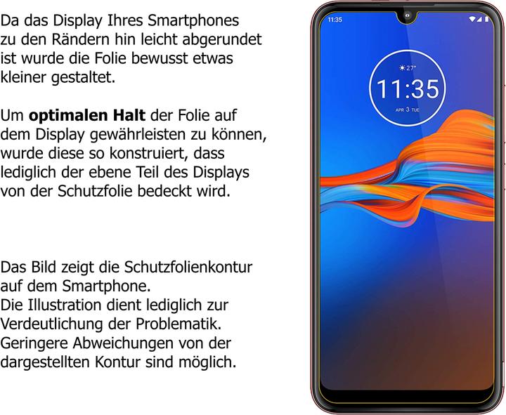 Dipos Pellicola Protettiva Antiriflesso Per Motorola Moto E6 Plus – Opaca, Anti-impronta, Taglio Laser – Made In Germany - 3