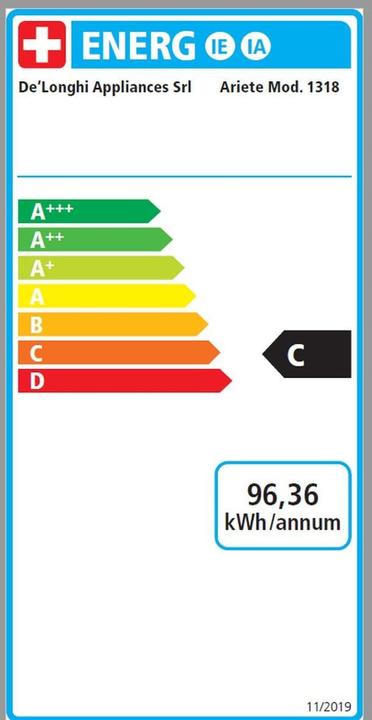 Label énergétique Ariete 1318 Moderna