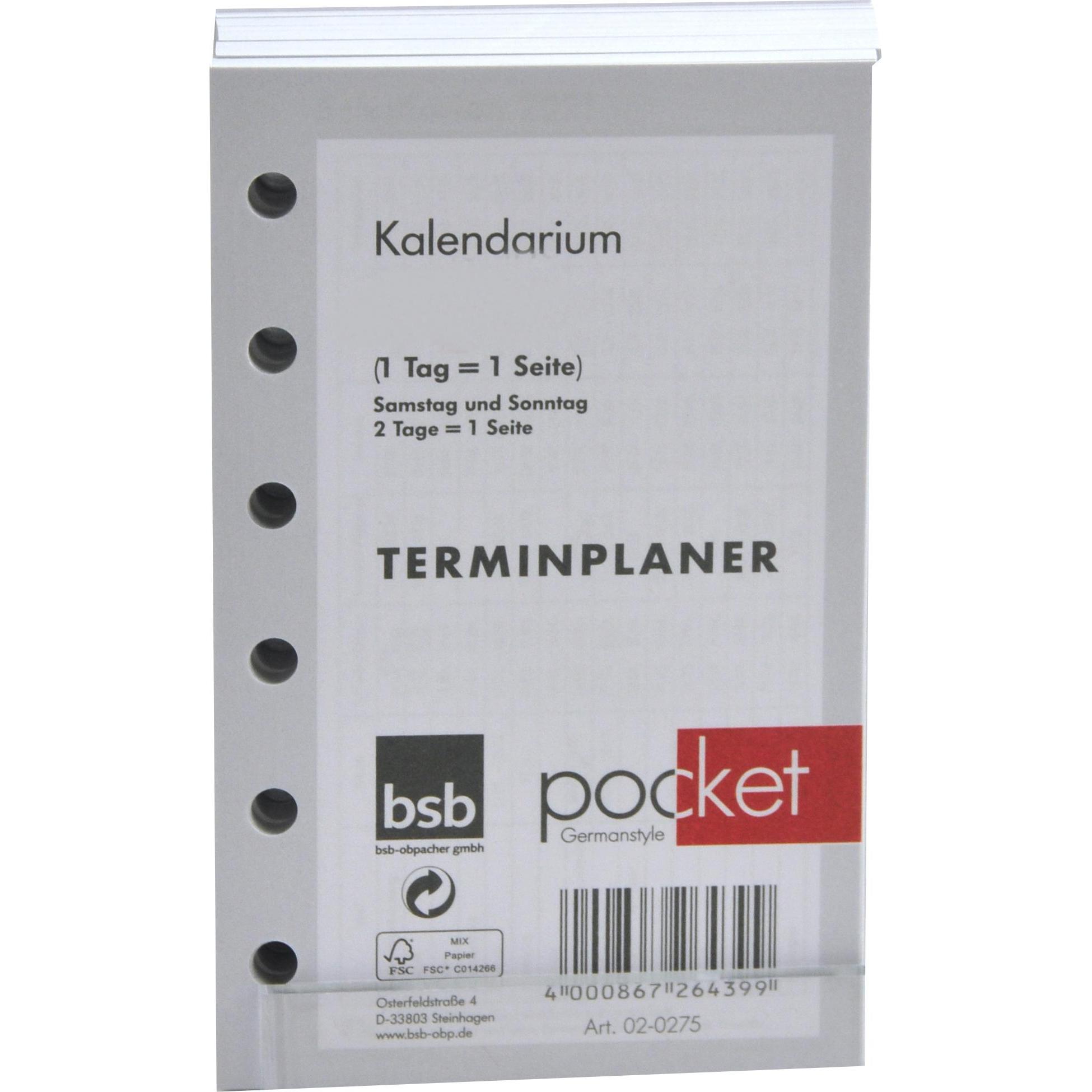 Thumbnail - BSB-Obpacher, Kalender, Kalendereinlagen für Timer ca. A7 1Tag/1Seite (12 x 8 cm)