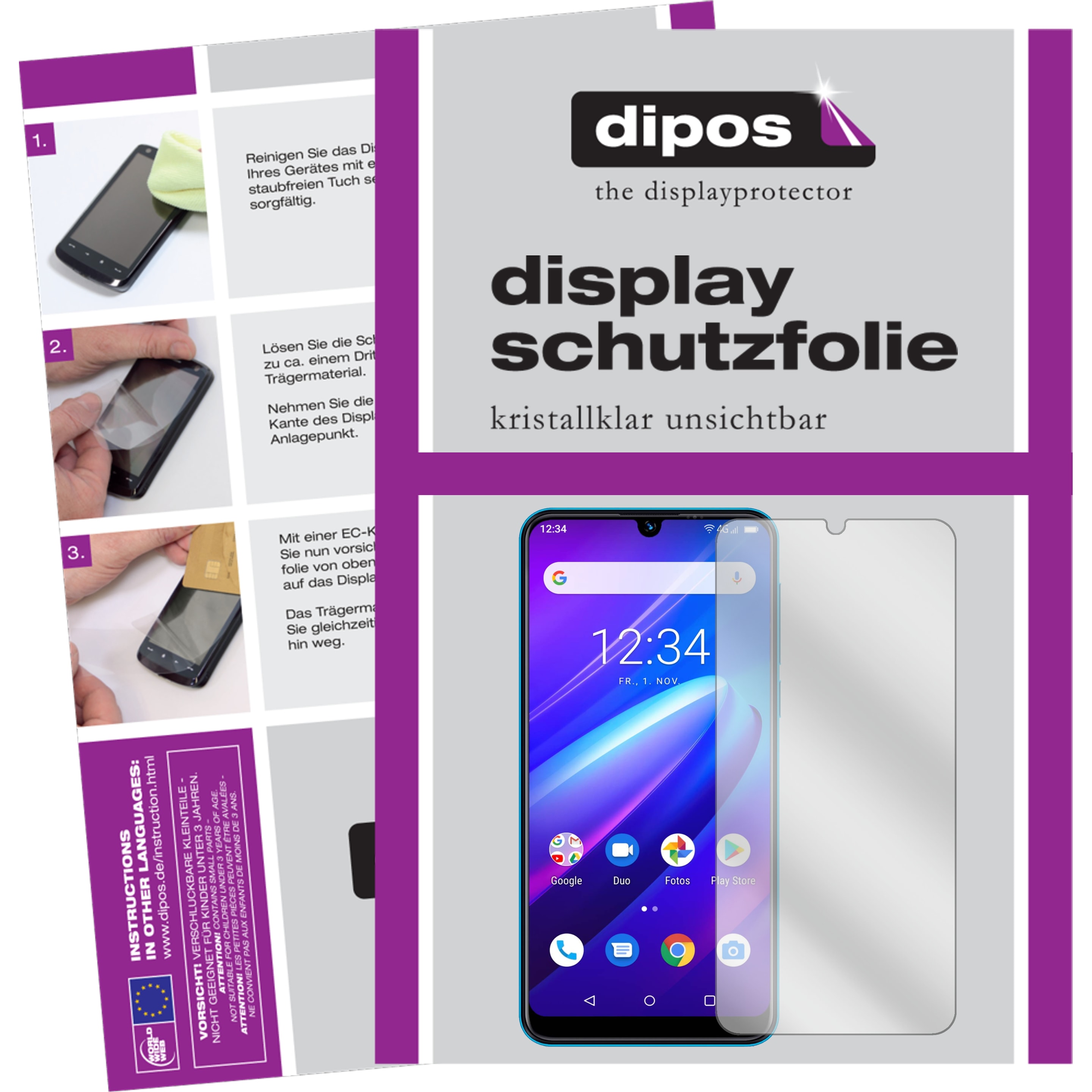 Dipos Displayschutzfolie Crystalclear (6 Stück, Beafon M6), Smartphone Schutzfolie, Transparent