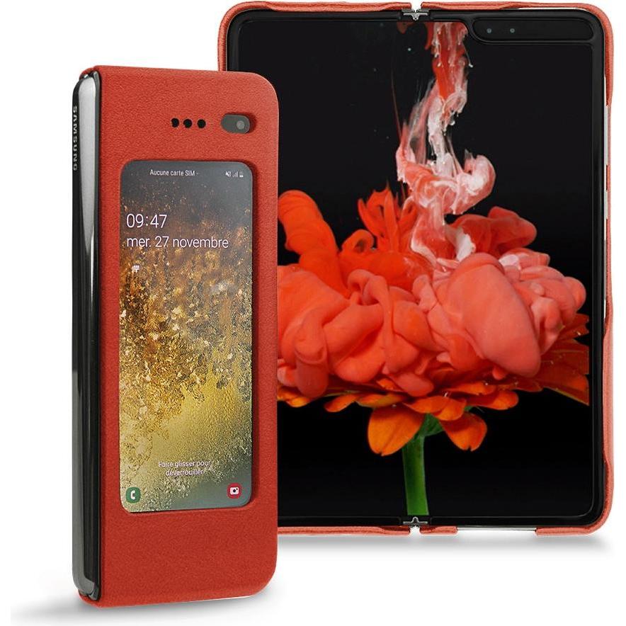Noreve Lederschutzhülle (Samsung Galaxy Fold), Smartphone Hülle, Orange