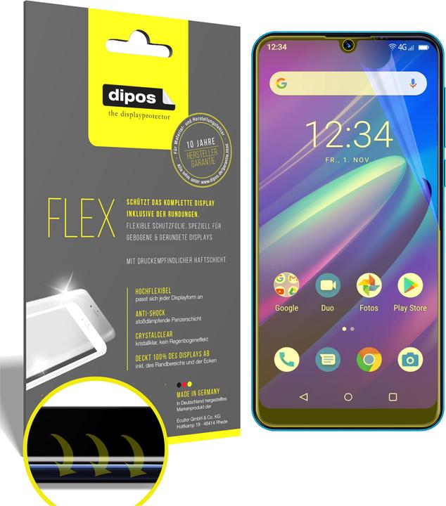 Dipos FLEX 3x Pellicola Protettiva Per Umidigi S3 Pro – Copertura Totale 3D Anti Urto, Made In Germany - 3