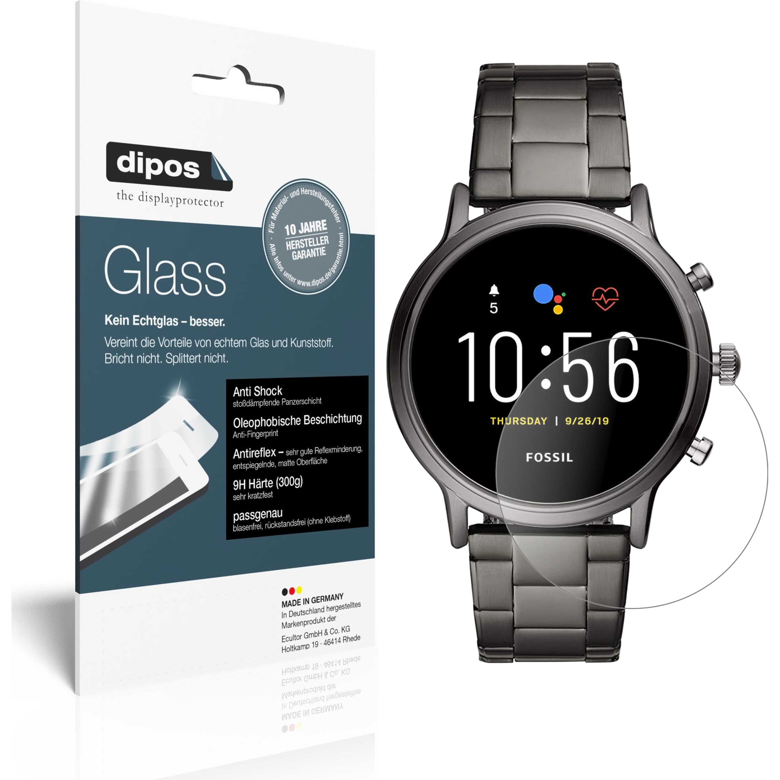 Dipos Displayschutz Anti-Shock, Smartwatch Schutzfolie, Transparent