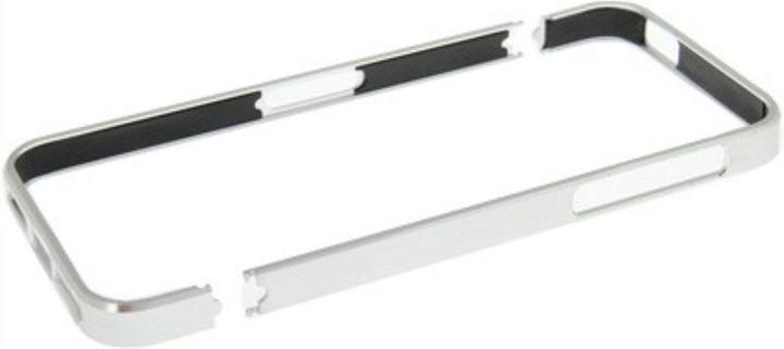Produktbild König Design Schutzhülle Aluminium Bumper für Handy Apple iPhone 5 & 5S silber (Apple iPhone 5, Apple iPhone 5s)