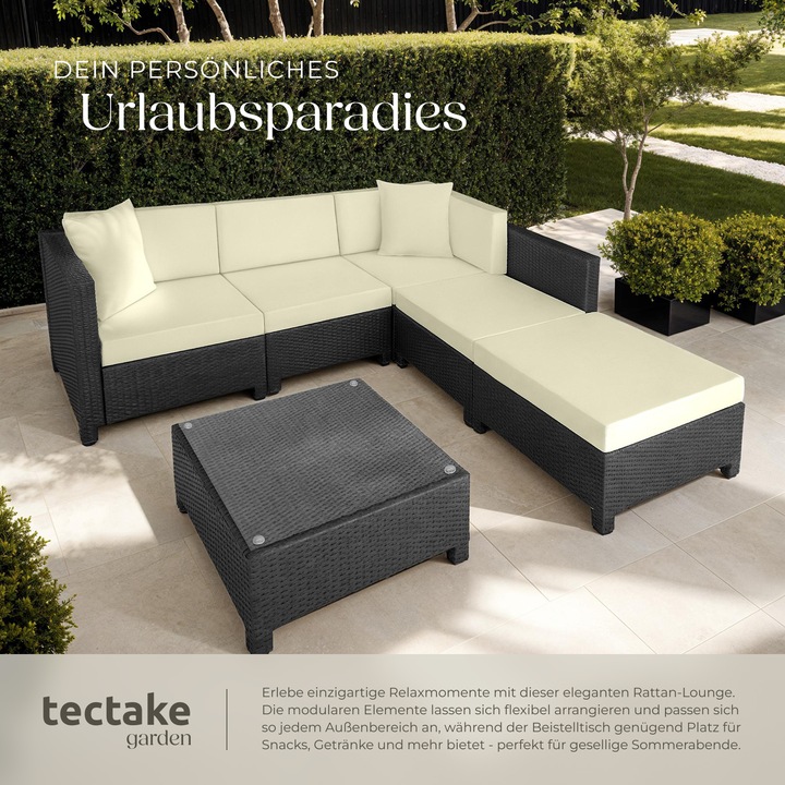 Immagine prodotto tectake set da giardino in rattan con telaio in alluminio, variante 2
