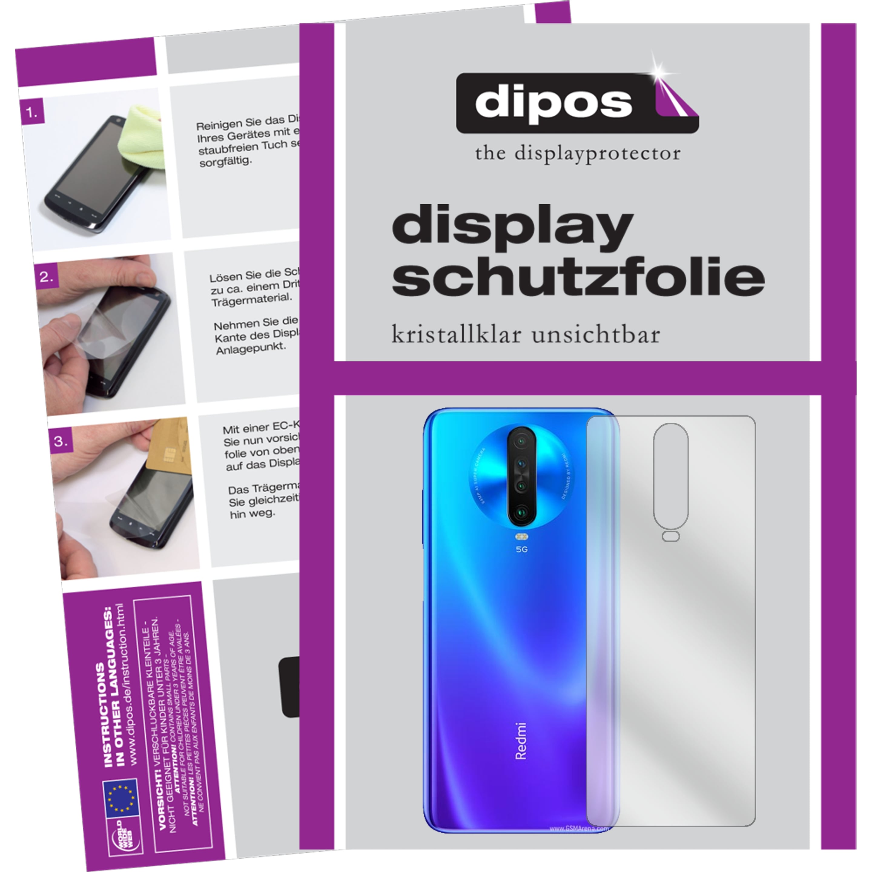 Dipos Displayschutzfolie Crystalclear (5 Stück, Xiaomi Redmi K30), Smartphone Schutzfolie, Transparent