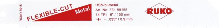 Actual product image Ruko Sabre saw blade 895 HSSBimetal