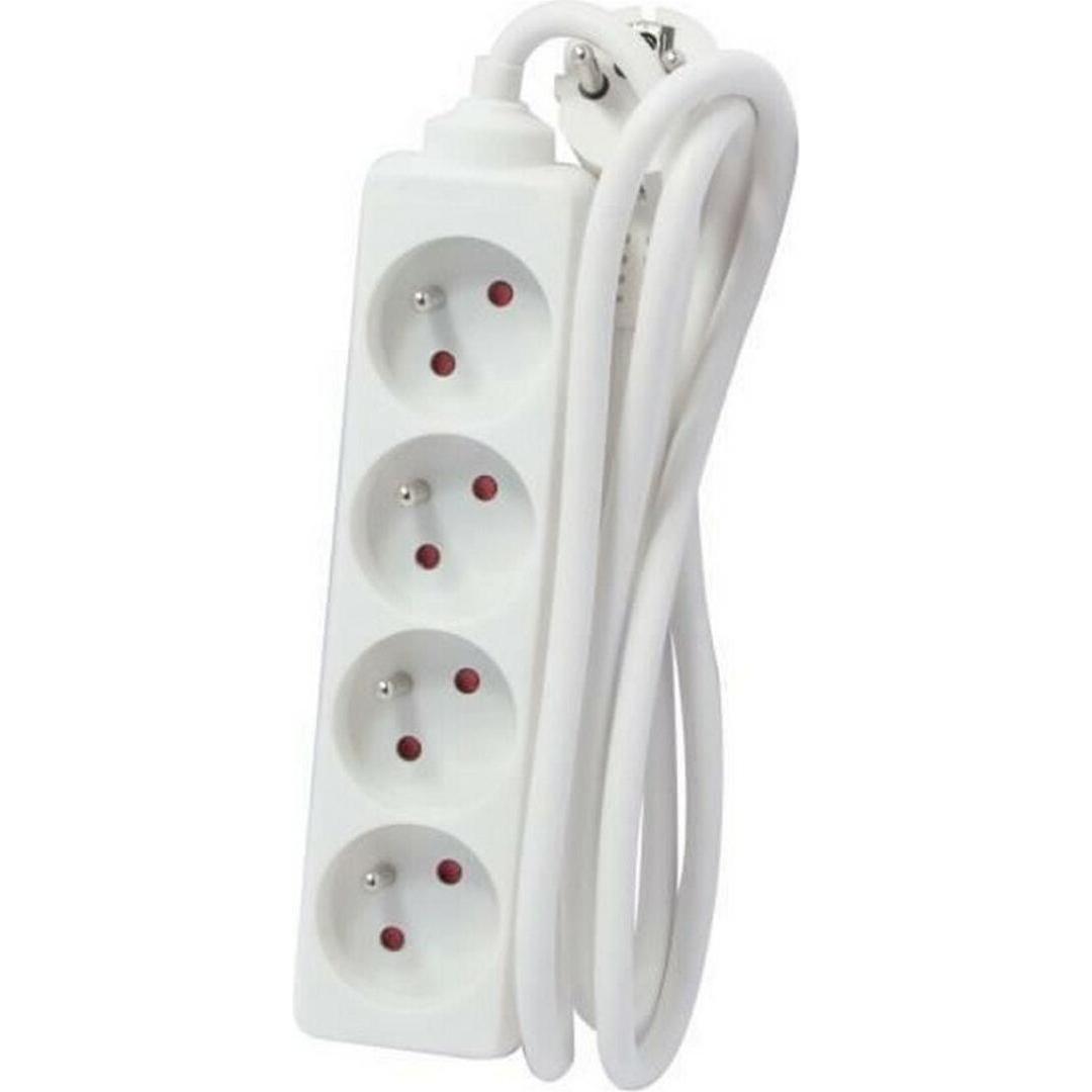 Chacon, Ciabatta multipresa, Steckdosenleiste mit 4 Steckdosen ohne Schalter 230 V (4x, CEE 7/4, 5 m)