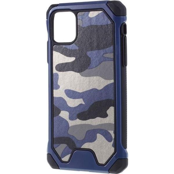 Thumbnail - MU Style Schockresistentes Hardcase mit Tarnmuster (Apple iPhone 11 Pro), Smartphone Hülle, Blau