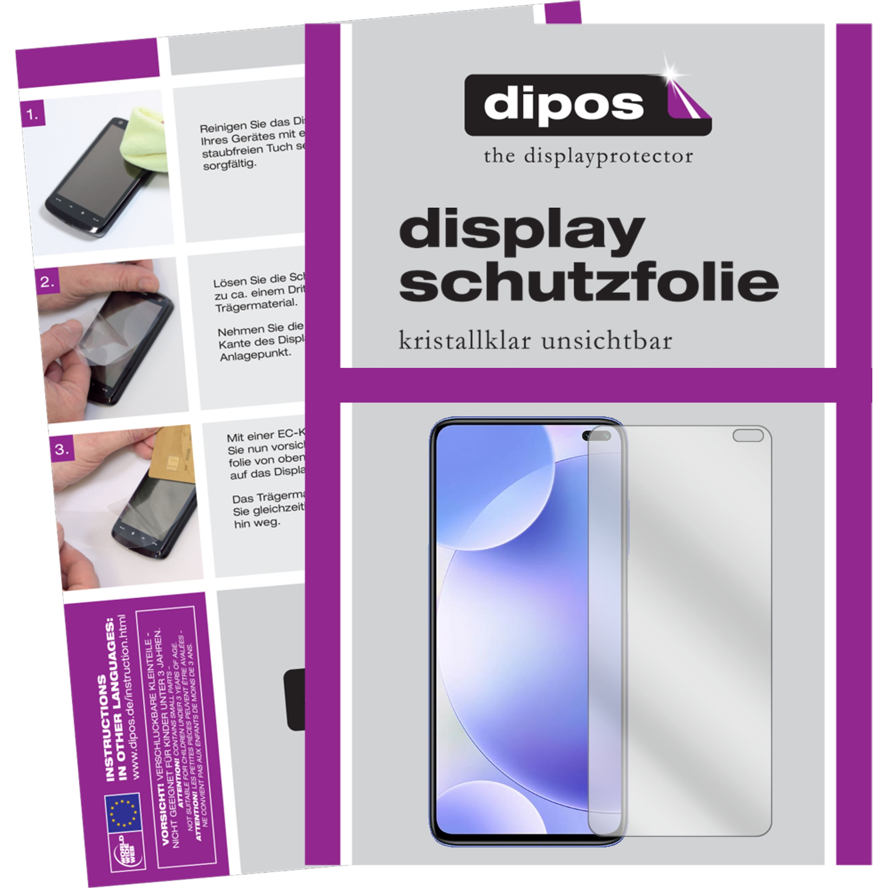 Dipos Displayschutzfolie Crystalclear (1 Stück, Xiaomi Redmi K30), Smartphone Schutzfolie, Transparent