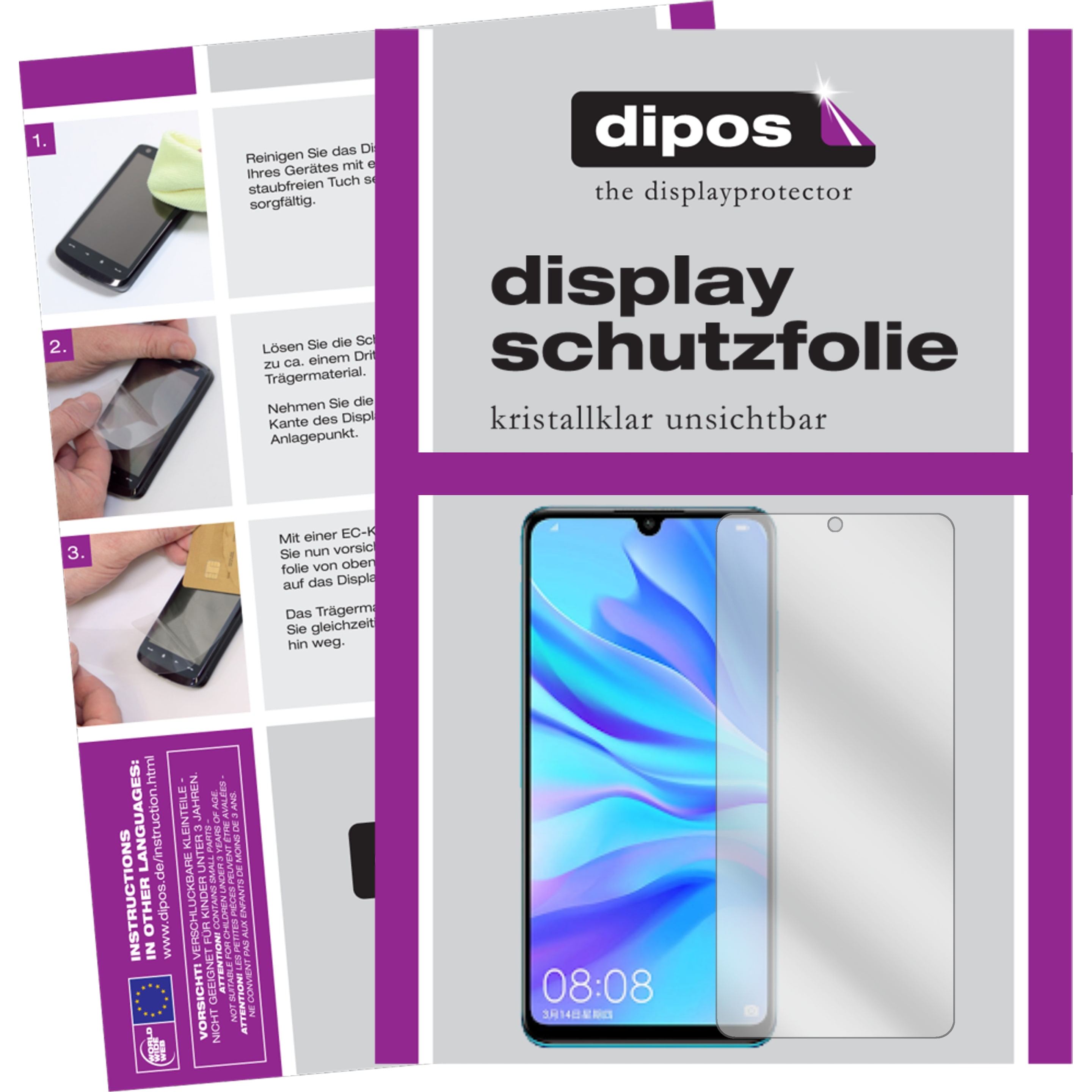 Dipos Displayschutzfolie Crystalclear (5 Stück, Huawei P30 Lite New Edition), Smartphone Schutzfolie, Transparent