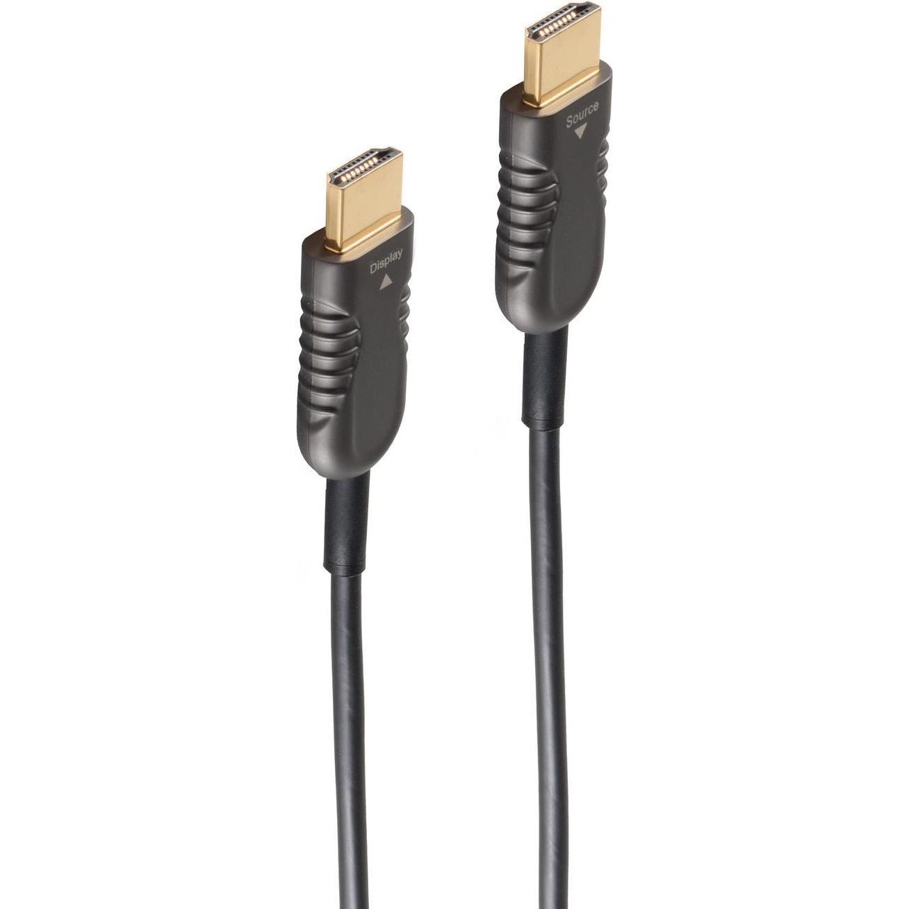 Shiverpeaks BASIC-S AOC-HDMI Kabel, 4K, schwarz, 50 m HDMI A Stecker (50 m, HDMI), Video Kabel
