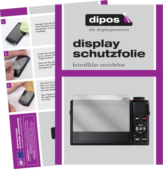 Dipos Displayschutzfolie Crystalclear (Displayschutz, Canon PowerShot G7 X Mark III)