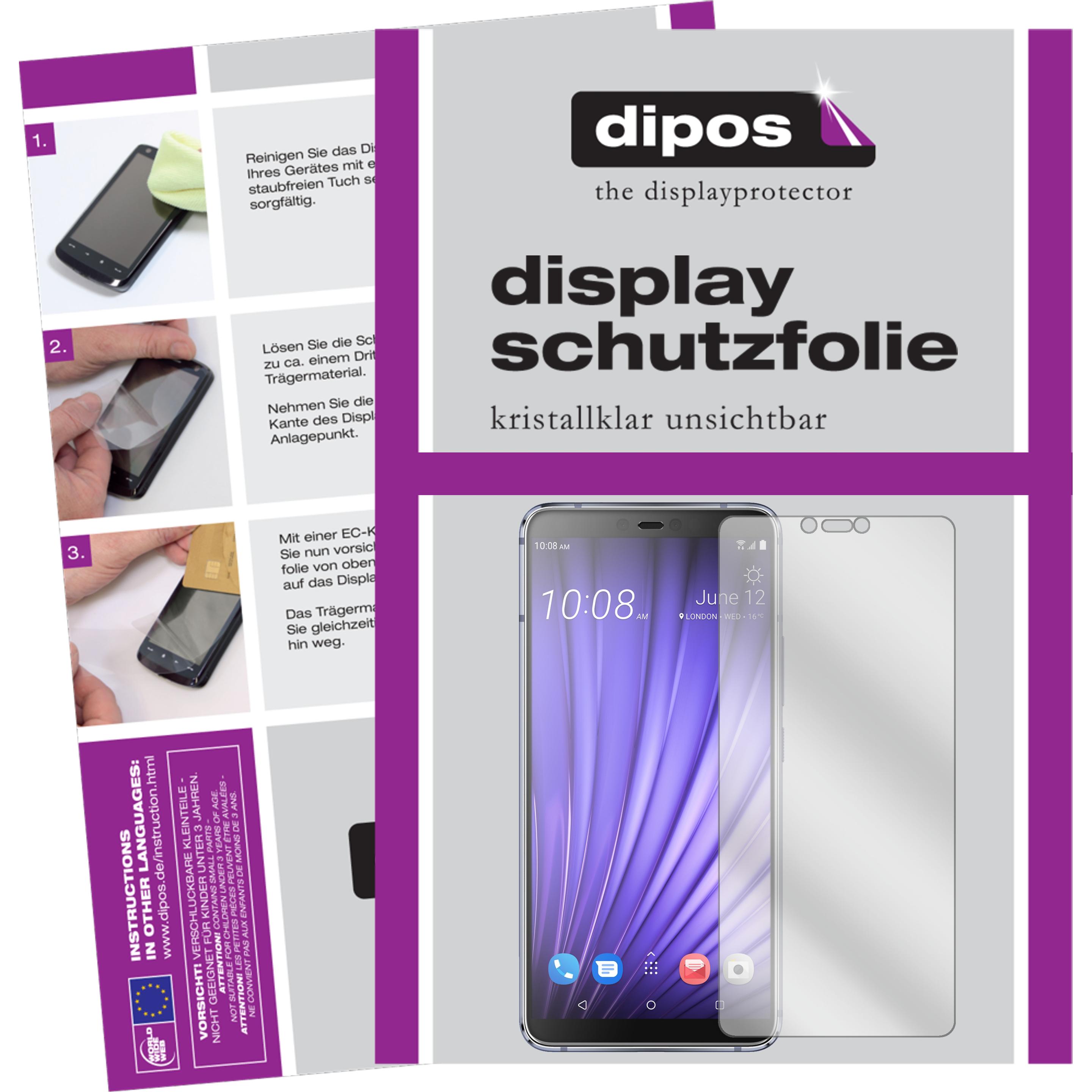 Dipos Displayschutzfolie Crystalclear (2 Stück, HTC U19e), Smartphone Schutzfolie, Transparent