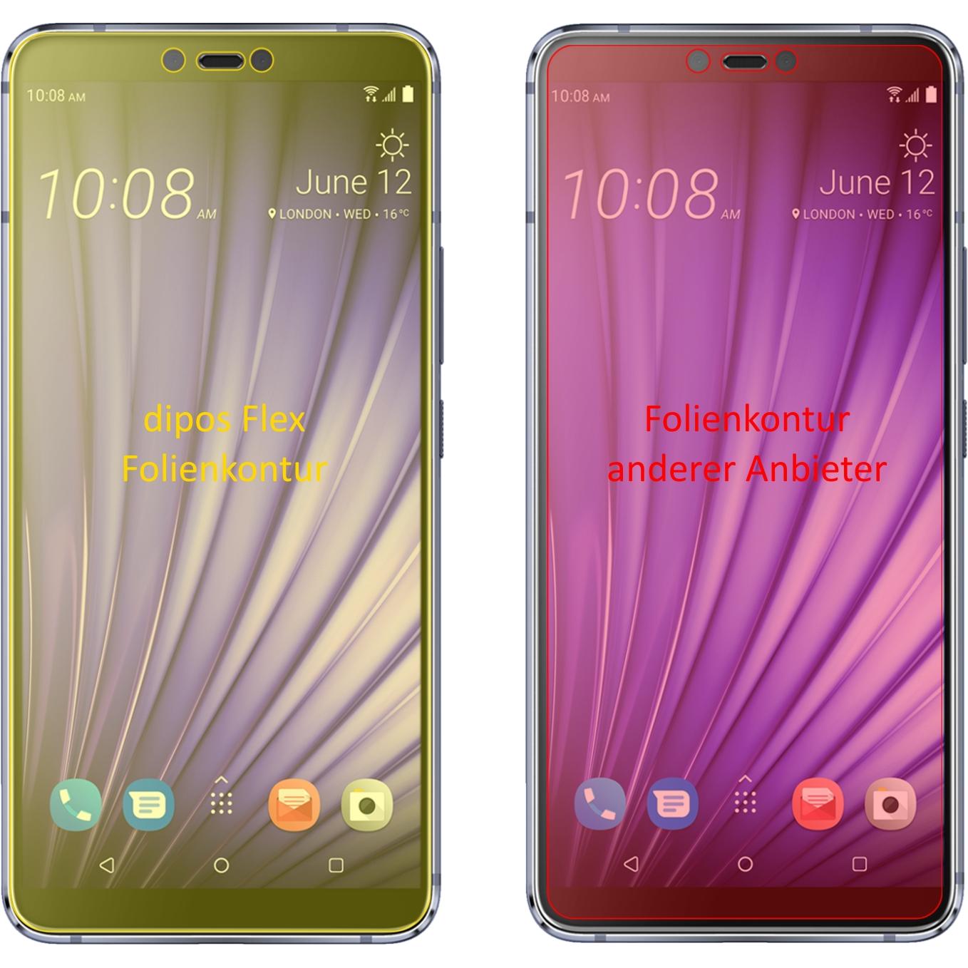 Thumbnail - Dipos Displayschutzfolie Full-Cover 3D (3 Stück, HTC U19e), Smartphone Schutzfolie, Transparent