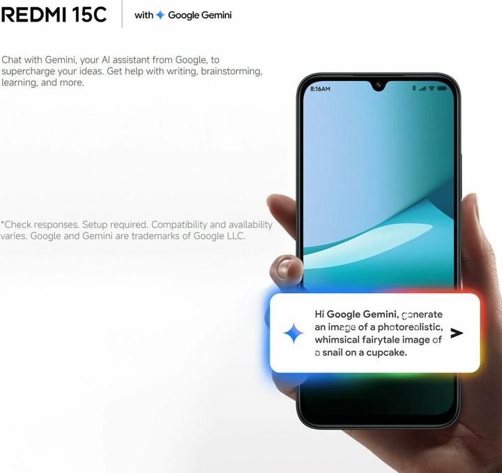 Actual product image Xiaomi Redmi 15C (256 GB, Mint green, 6.90", Dual SIM, 4G)