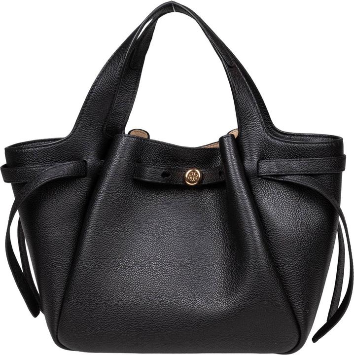 Actual product image Tory Burch romy tote leather handbag color black