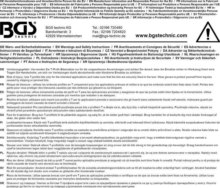 Actual product image BGS Bit Socket length 75 mm 6.3 mm (1/4") Drive T-Star (for Torx) T35 (Inner square)