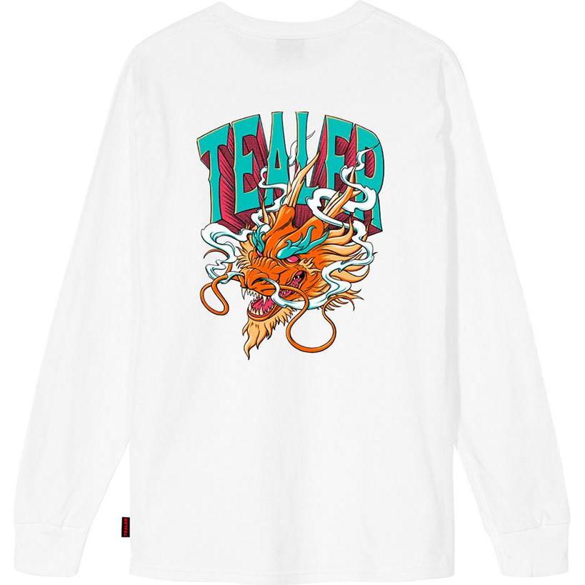 Thumbnail - Tealer, Herren, Shirt, t-hirt mit langen ärmeln dragon' breath, Weiss, (S)