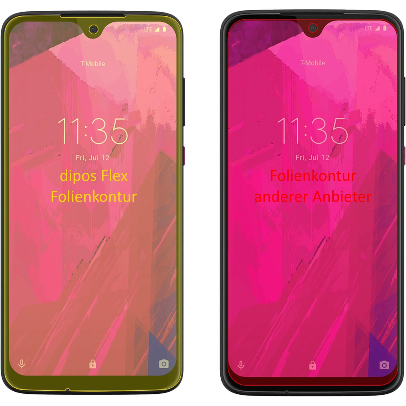 Thumbnail - Dipos Displayschutzfolie Full-Cover 3D (3 Stück, T-Mobile Revvlry Plus), Smartphone Schutzfolie, Transparent