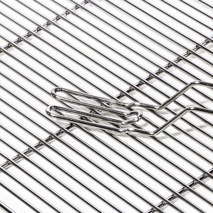 Image du produit Wiltec BBQ Grillrost Eckig 67x40cm Edelstahl Grillgitter Handgriffe Gasgrill Kugelgrill