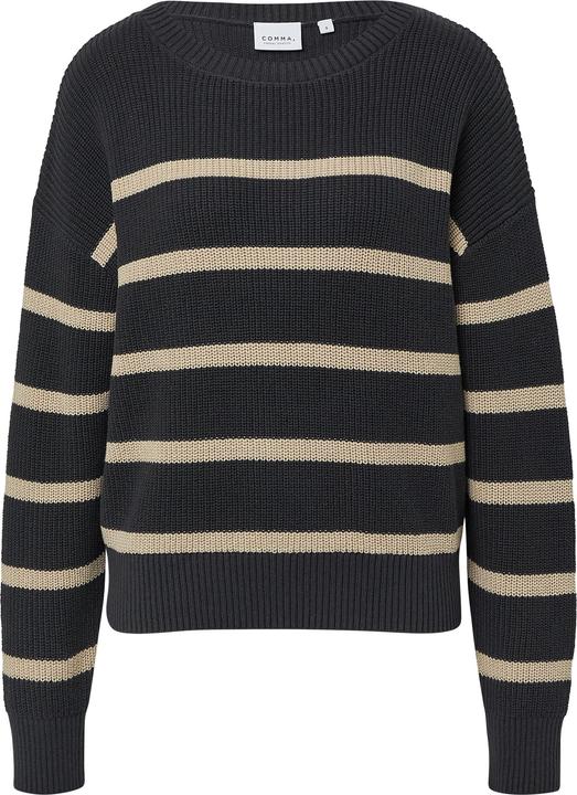 Produktbild Comma Strickpullover Gestreifter Strickpullover aus Baumwolle (XS)