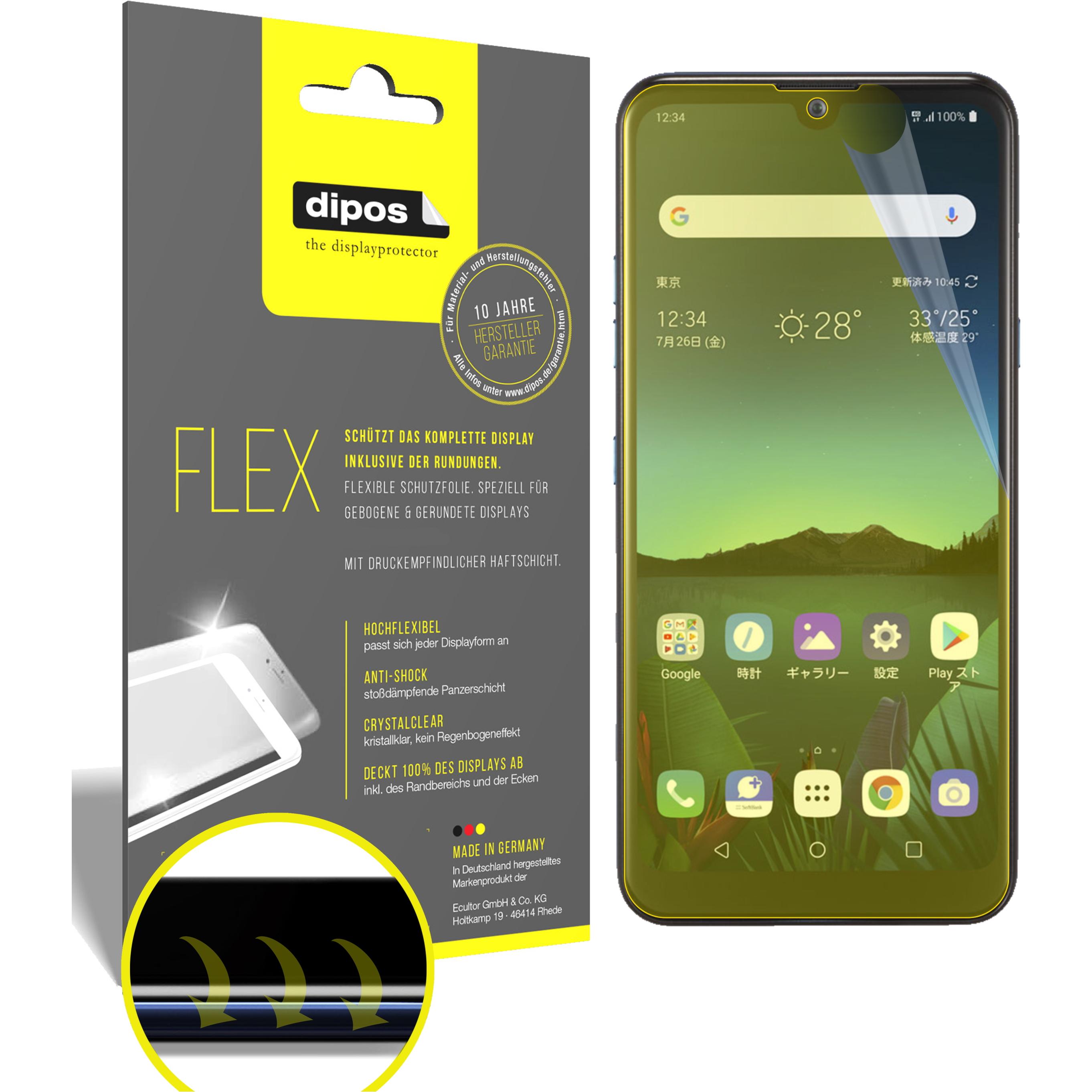 Dipos Displayschutzfolie Full-Cover 3D (2 Stück, LG K50), Smartphone Schutzfolie, Transparent