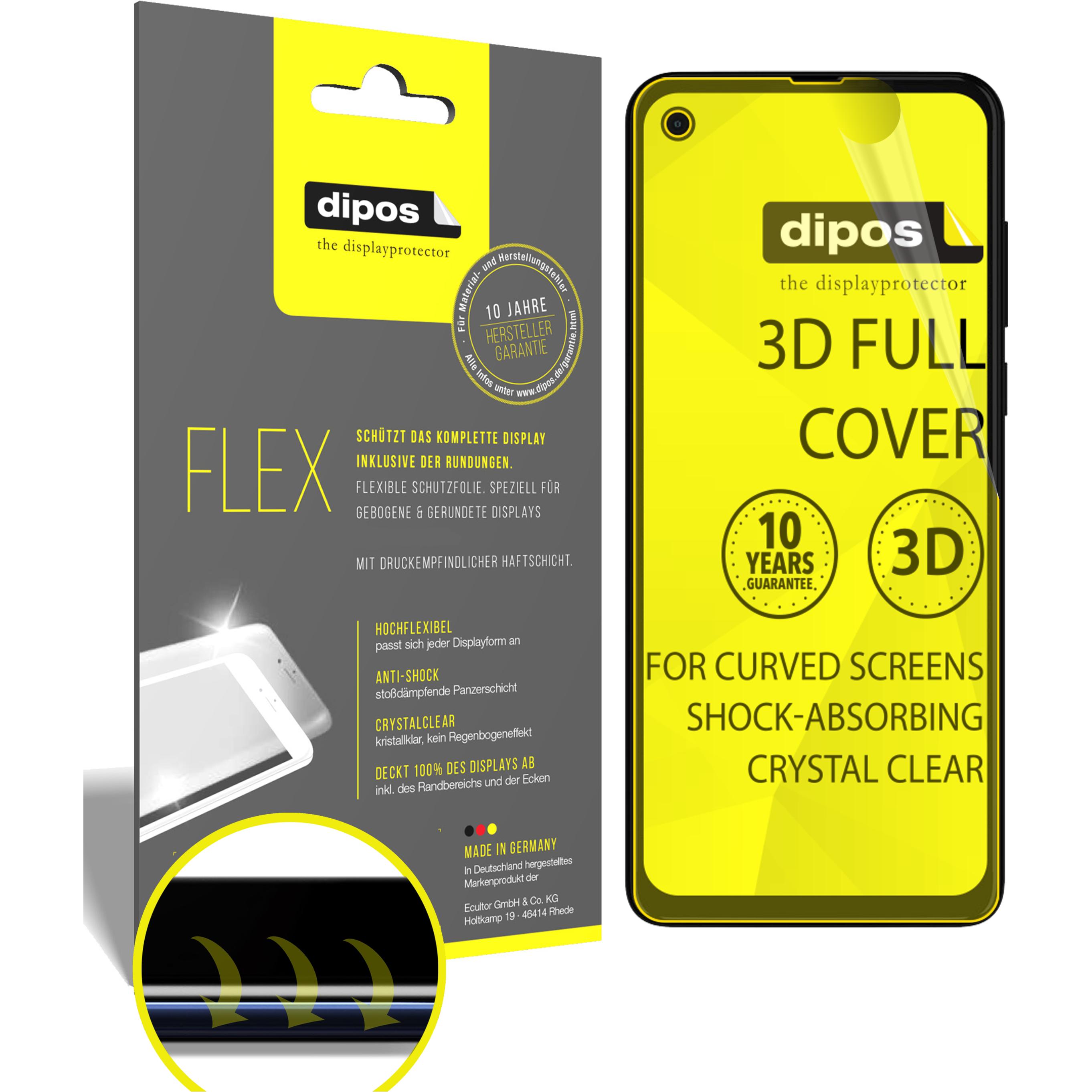 Dipos Displayschutzfolie Full-Cover 3D (3 Stück, Motorola One Vision), Smartphone Schutzfolie, Transparent