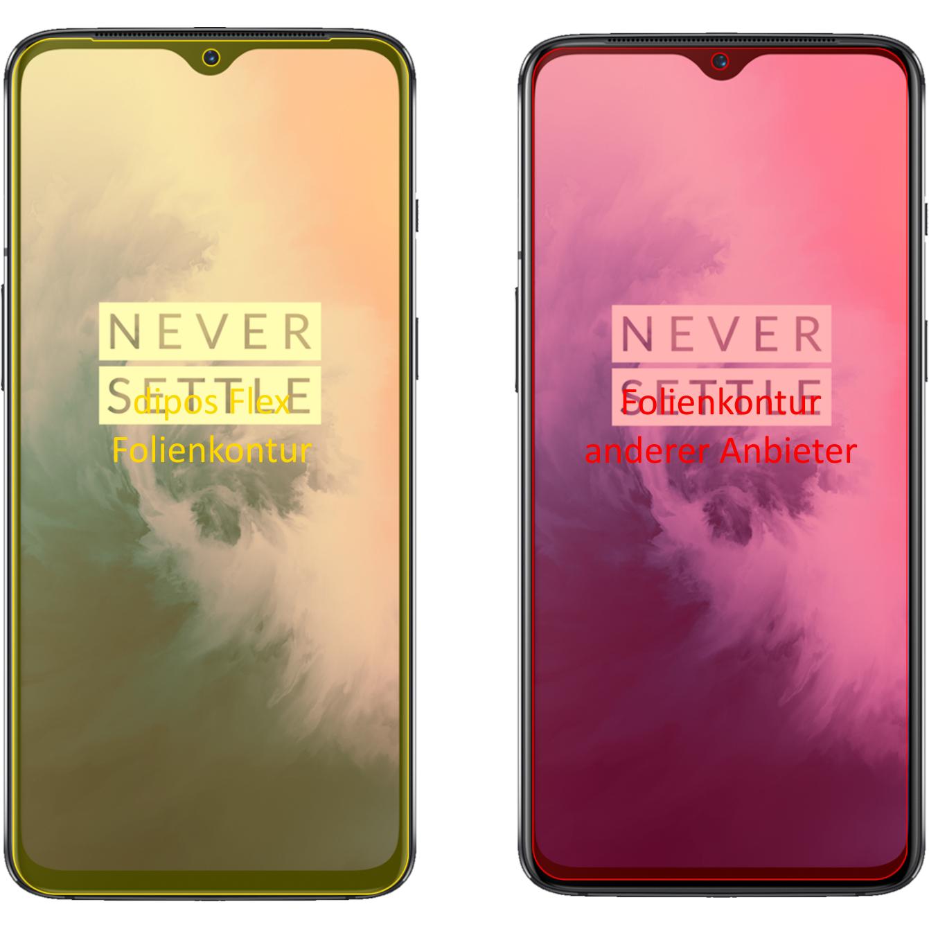 Thumbnail - Dipos Displayschutzfolie Full-Cover 3D (3 Stück, OnePlus 7), Smartphone Schutzfolie, Transparent