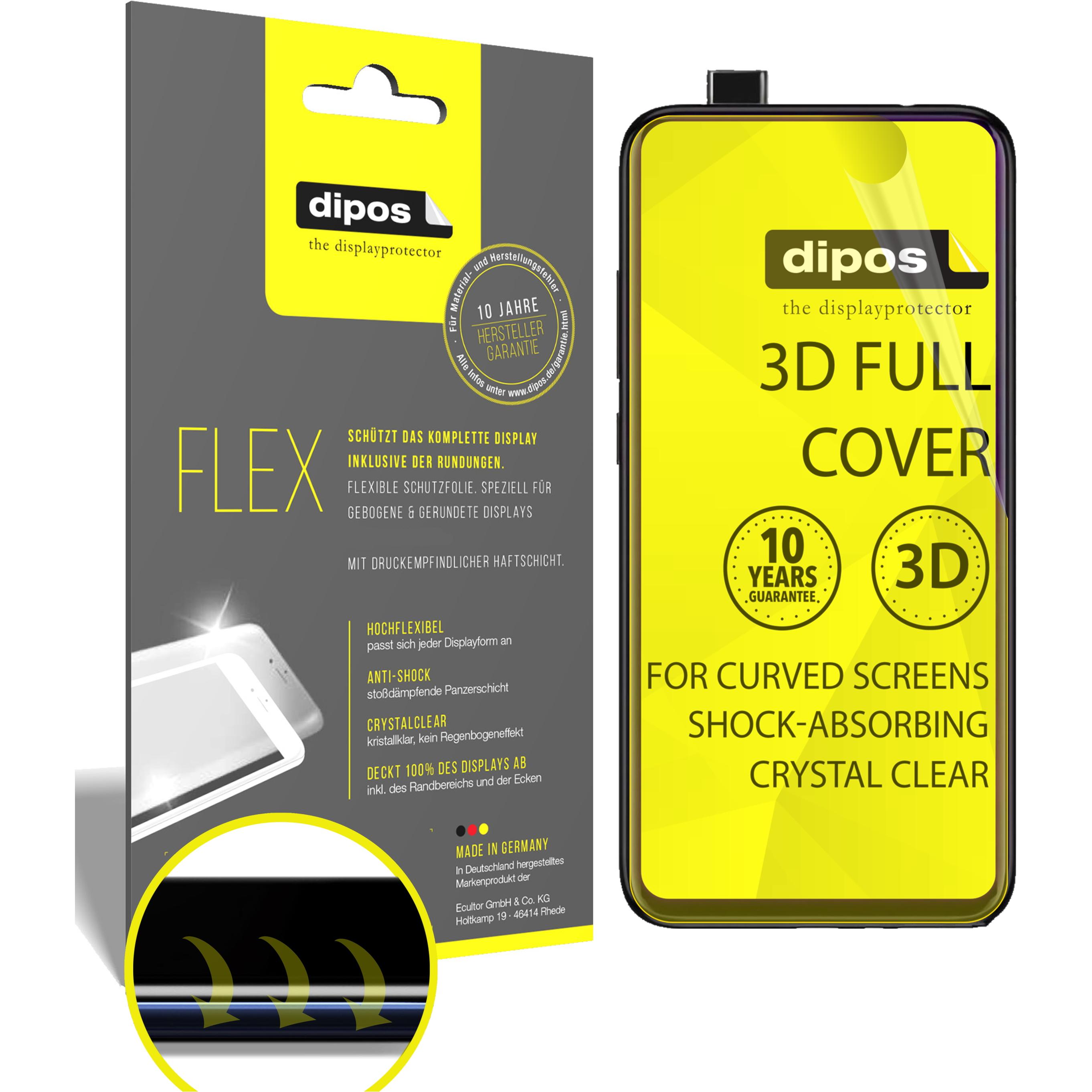 Dipos Displayschutzfolie Full-Cover 3D (3 Stück, Xiaomi Redmi K20 Pro), Smartphone Schutzfolie, Transparent
