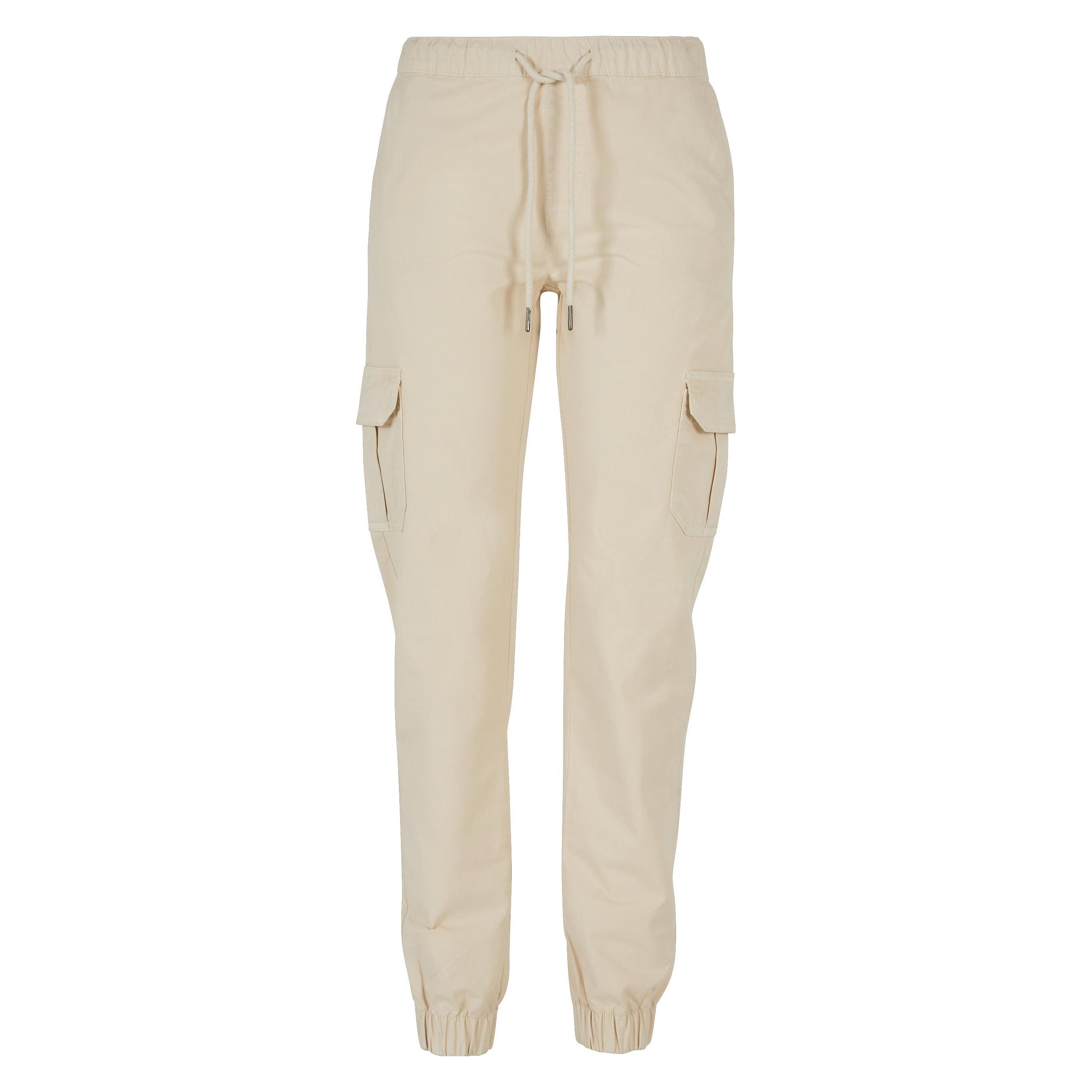 Urban Classics, Damen, Hosen, Ladies High Waist Cargo Jogging Pants, Weiss, (M)