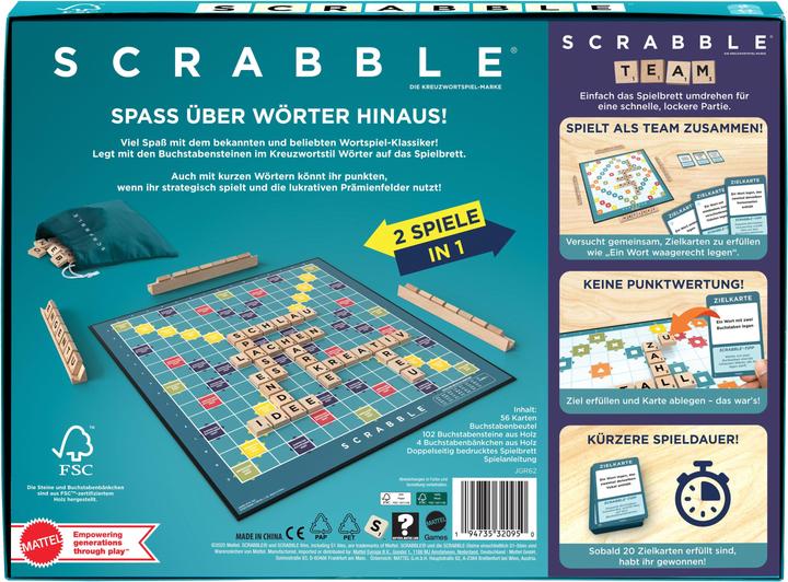 Produktbild Mattel Scrabble Core Wood (D) (Deutsch, 2 - 4 Spieler)