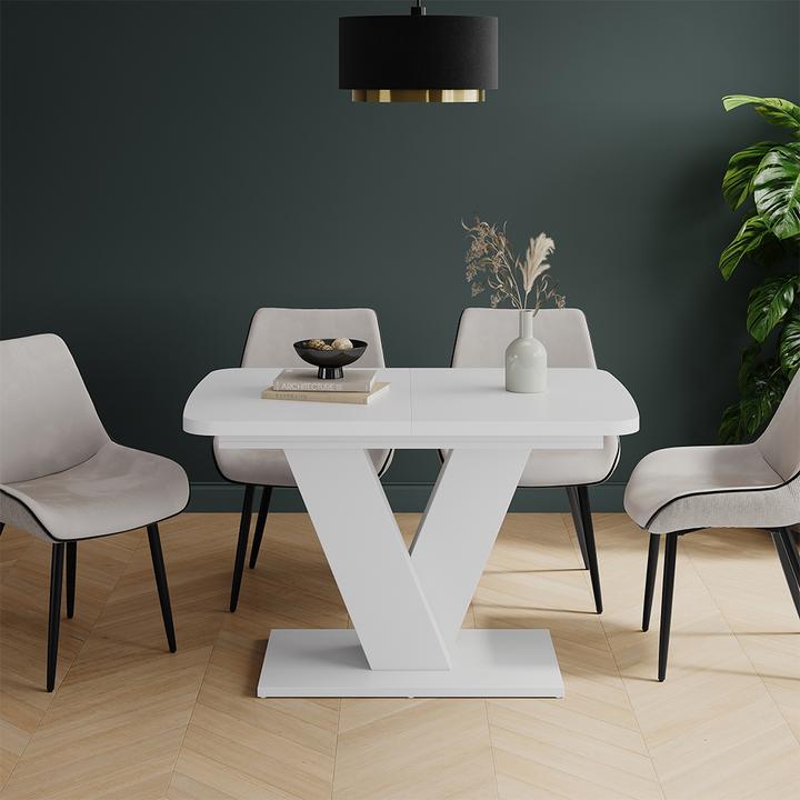 Actual product image Vicco Esstisch Fenaro, Weiss/Weiss/Weiss, 120 x 80 cm ausziehbar (120 x 120 x 77.40 cm)