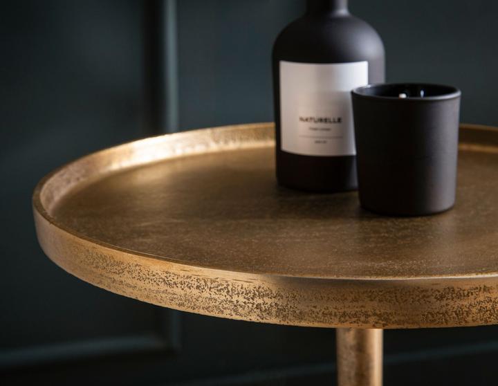 Produktbild FineBuy Beistelltisch Echter Marmor Ø 34 cm Anstelltisch Wohnzimmertisch Rund