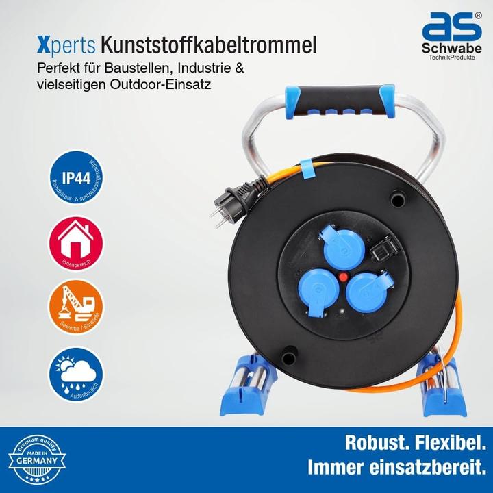 Produktbild As - Schwabe Kunststoffkabeltrommel mit USB (40 m, 2.50 mm²)