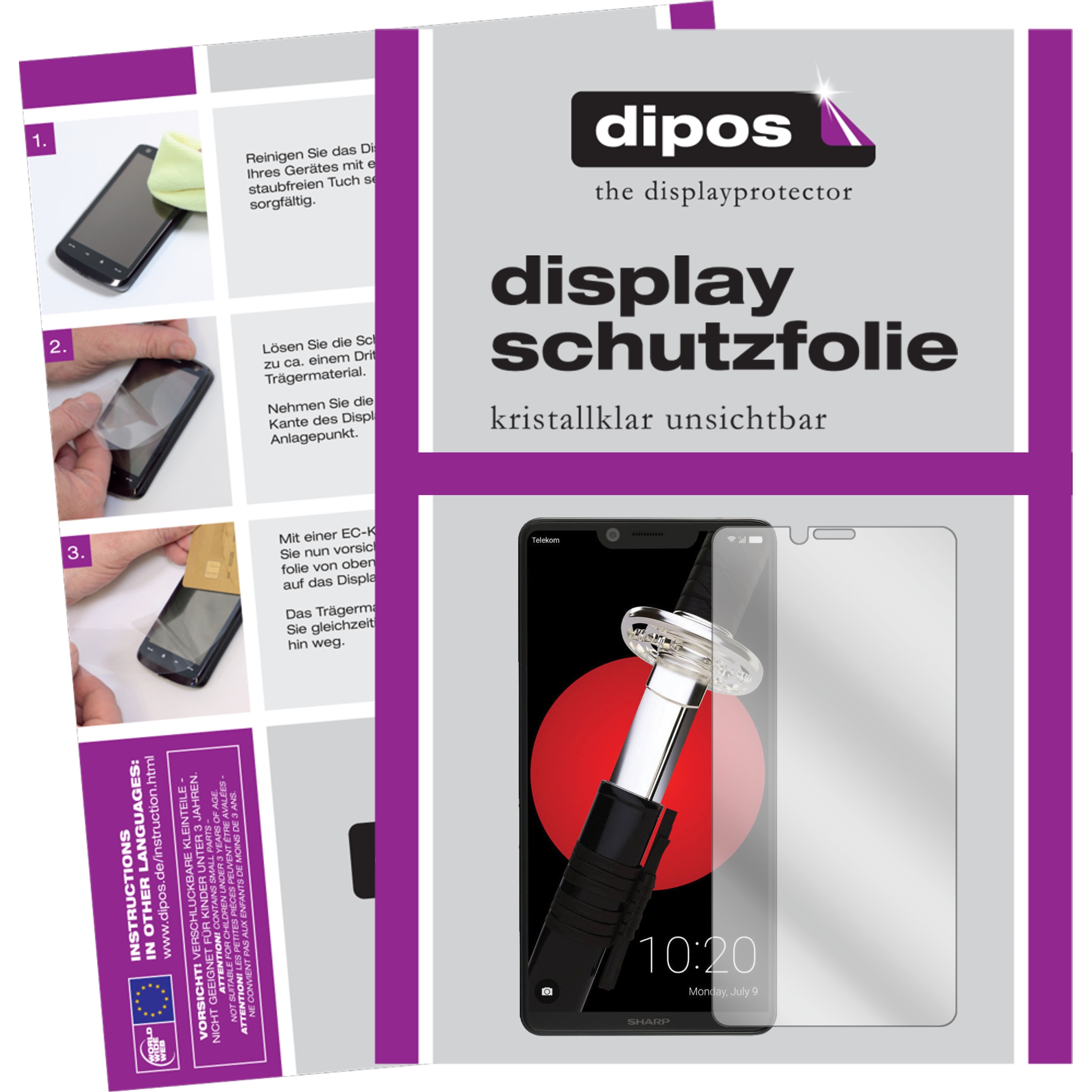 Dipos Displayschutzfolie Crystalclear (5 Stück, Aquos D10), Smartphone Schutzfolie, Transparent