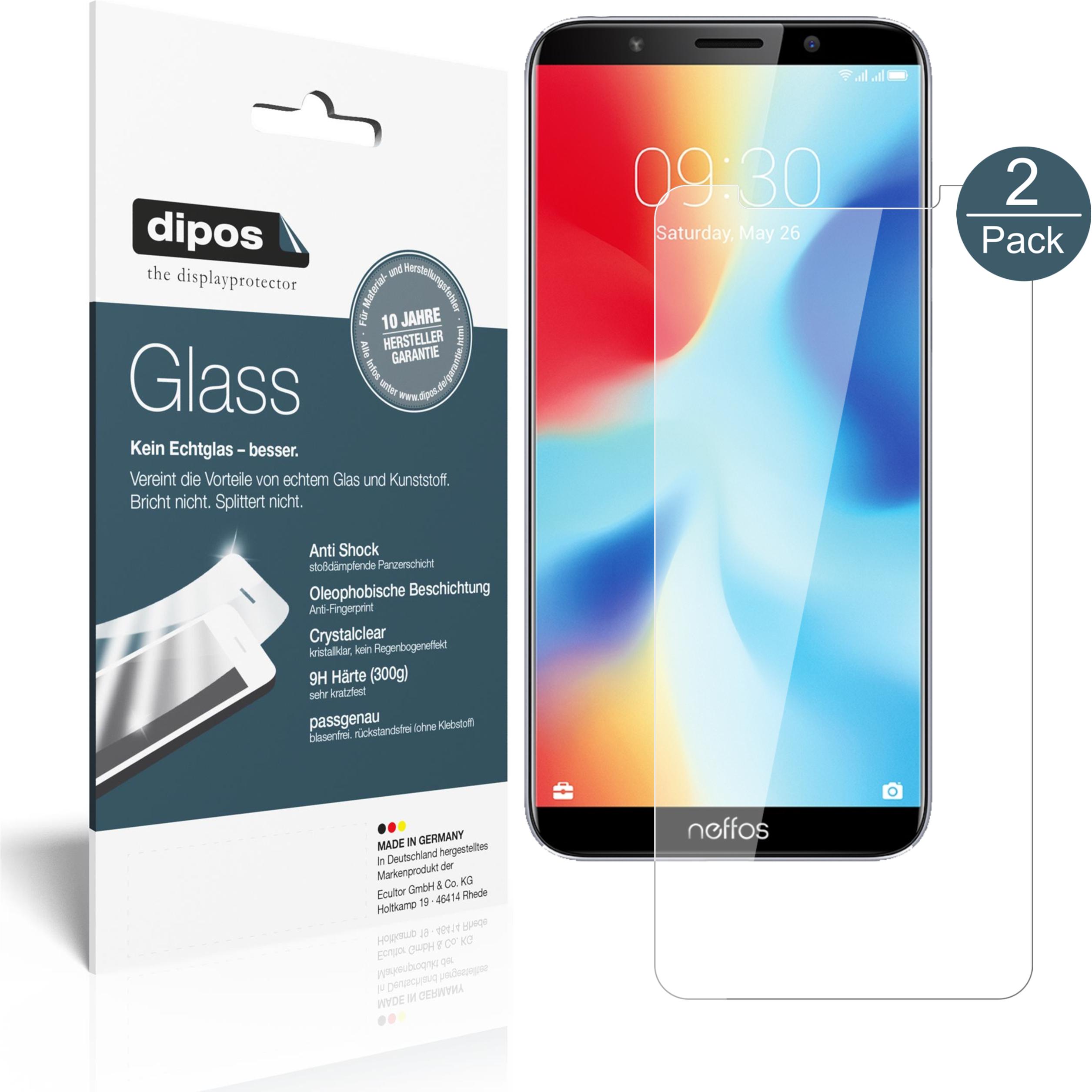 Dipos Displayschutz Anti-Shock (2 Stück, TP-Link Neffos C9A), Smartphone Schutzfolie, Transparent