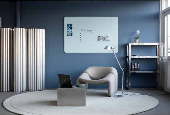 Actual product image Legamaster Glass board matt 7-104264 round corner 100x200cm warm grey (200 x 100 cm)