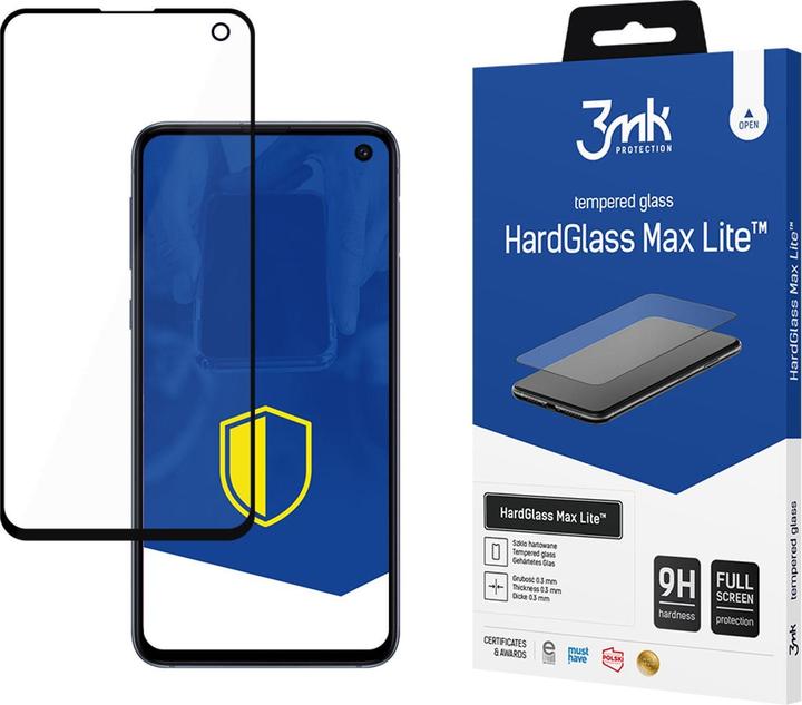 Actual product image 3MK HardGlass Max Lite for Samsung Galaxy S10e black frame (1 pcs., Samsung Galaxy S10e)