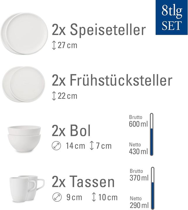 Immagine prodotto Villeroy & Boch Einsteigerset 8 tlg. Artesano Original (8 pz.)