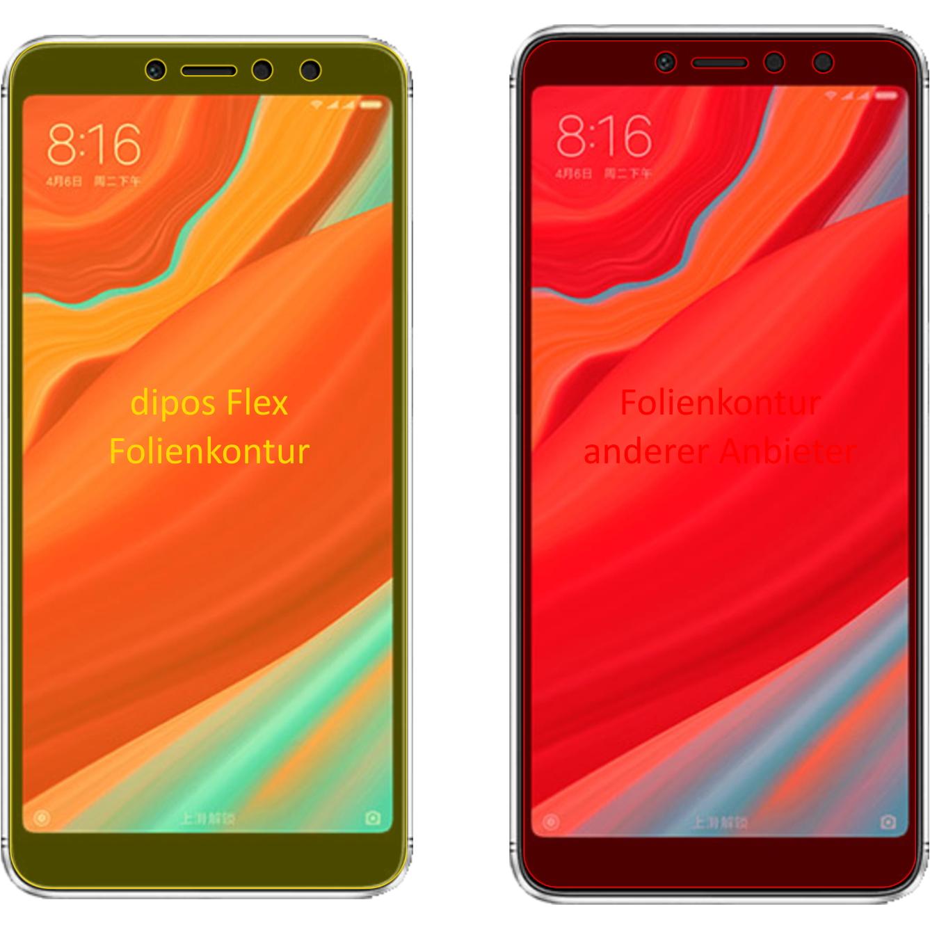 Thumbnail - Dipos Displayschutzfolie Full-Cover 3D (2 Stück, Xiaomi Redmi S2), Smartphone Schutzfolie, Transparent